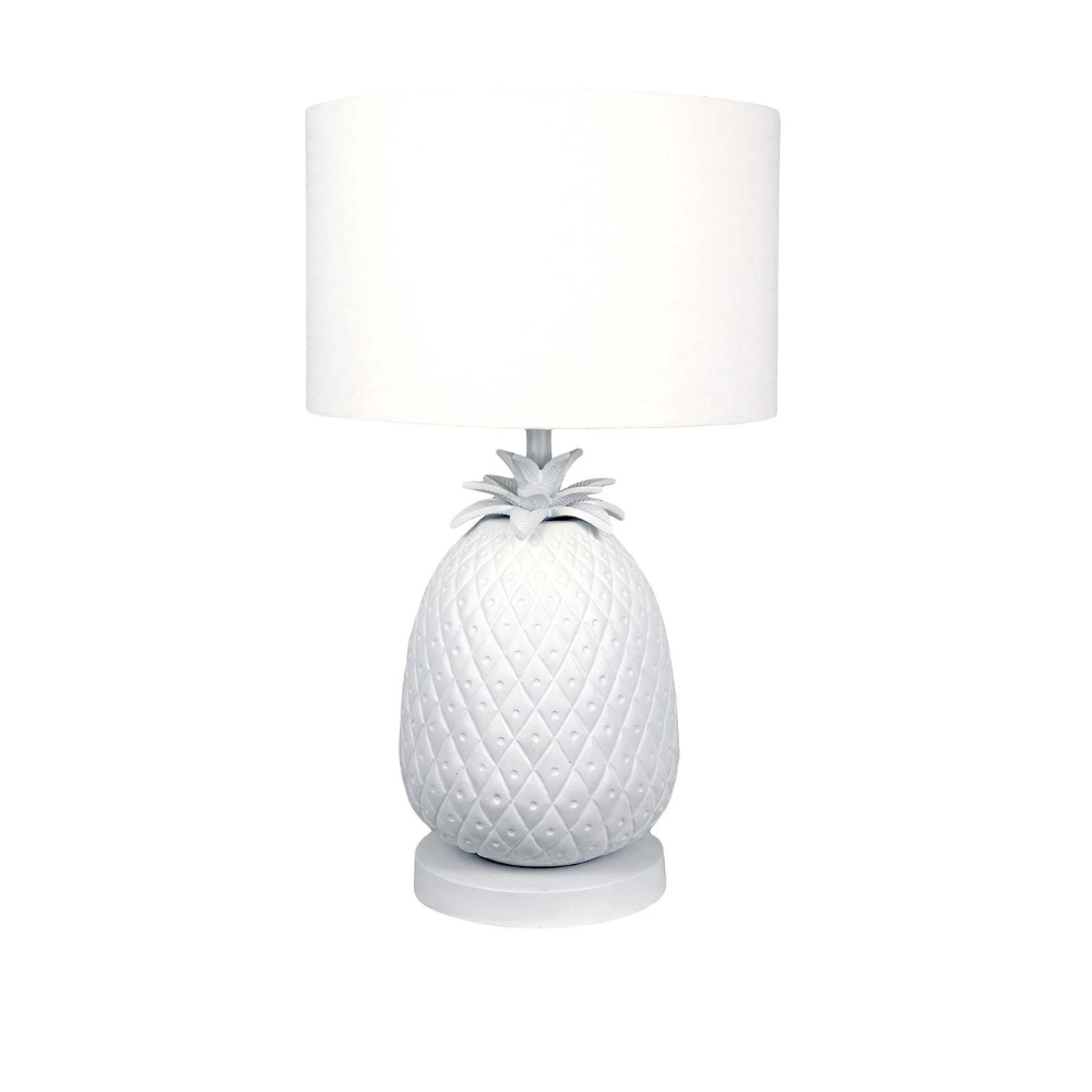 White Pineapple Lamp w Shade D33.5xH